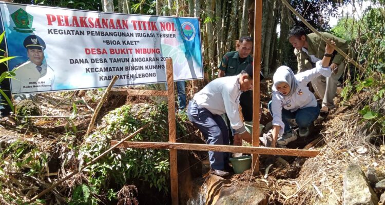 Pemerintah Desa (Pemdes) Bukit Nibung Kecamatan Bingin Kuning, Kabupaten Lebong, mencairkan Bantuan Langsung Tunai Dana Desa (BLT-DD) triwulan pertama dan gelar titik nol pembangunan Irigasi tahun anggaran (TA) 2023.