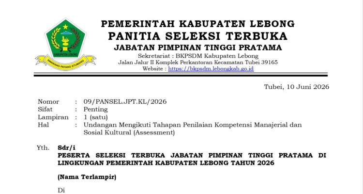 Undangan Assesment JPTP 2026