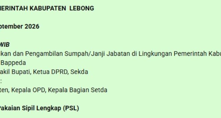 agenda pelantikan